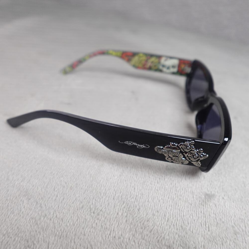 Ed Hardy Ed Kabuki Sunglasses Black UV400 Eternal Love NEW - Picture 6 of 16